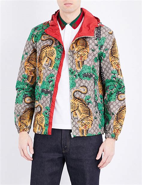 gucci tiger print lightweight jacket replica|gucci jacket kevin hart.